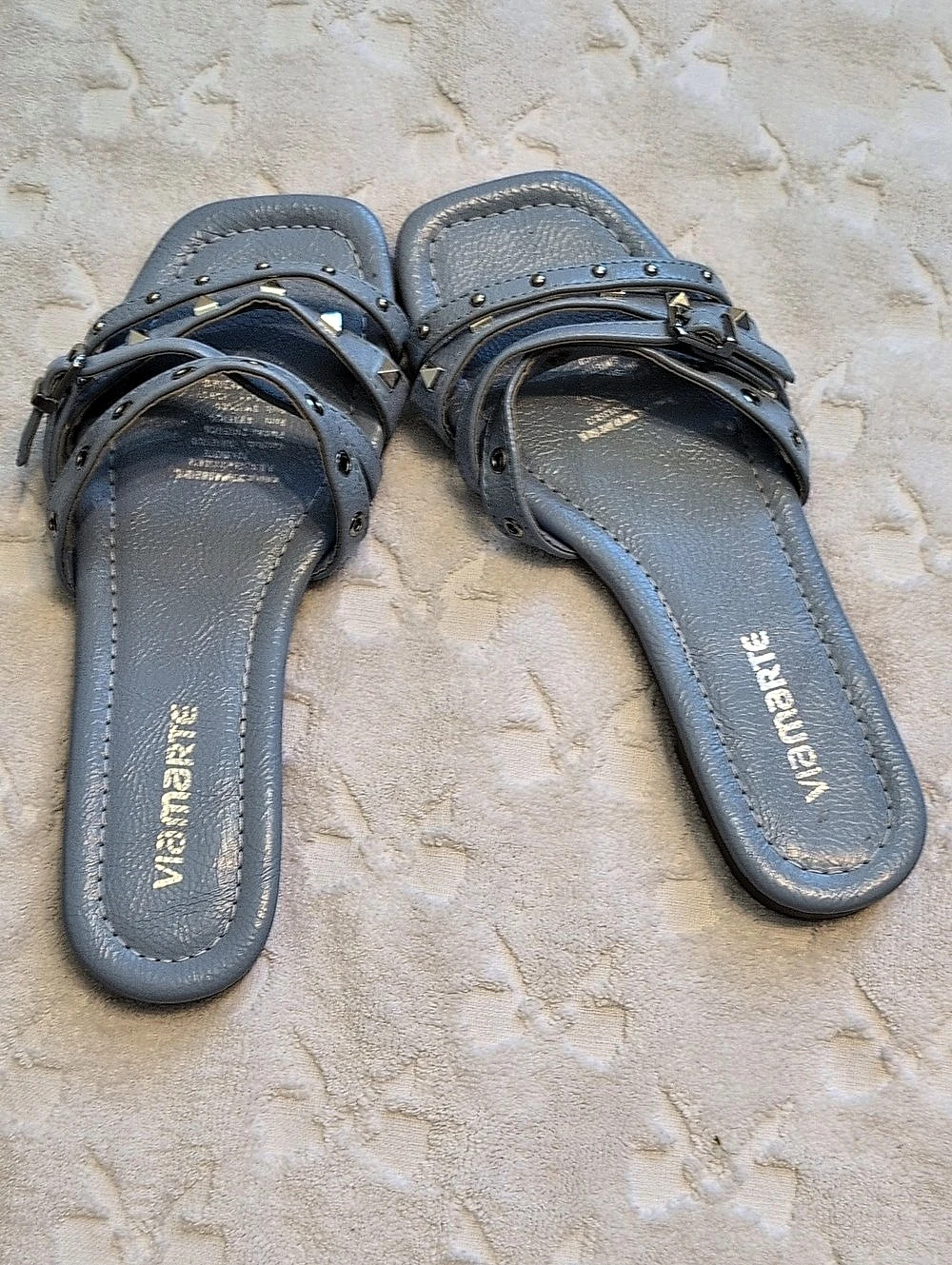 Via Marte Sandal Slides in Blue EU 36
